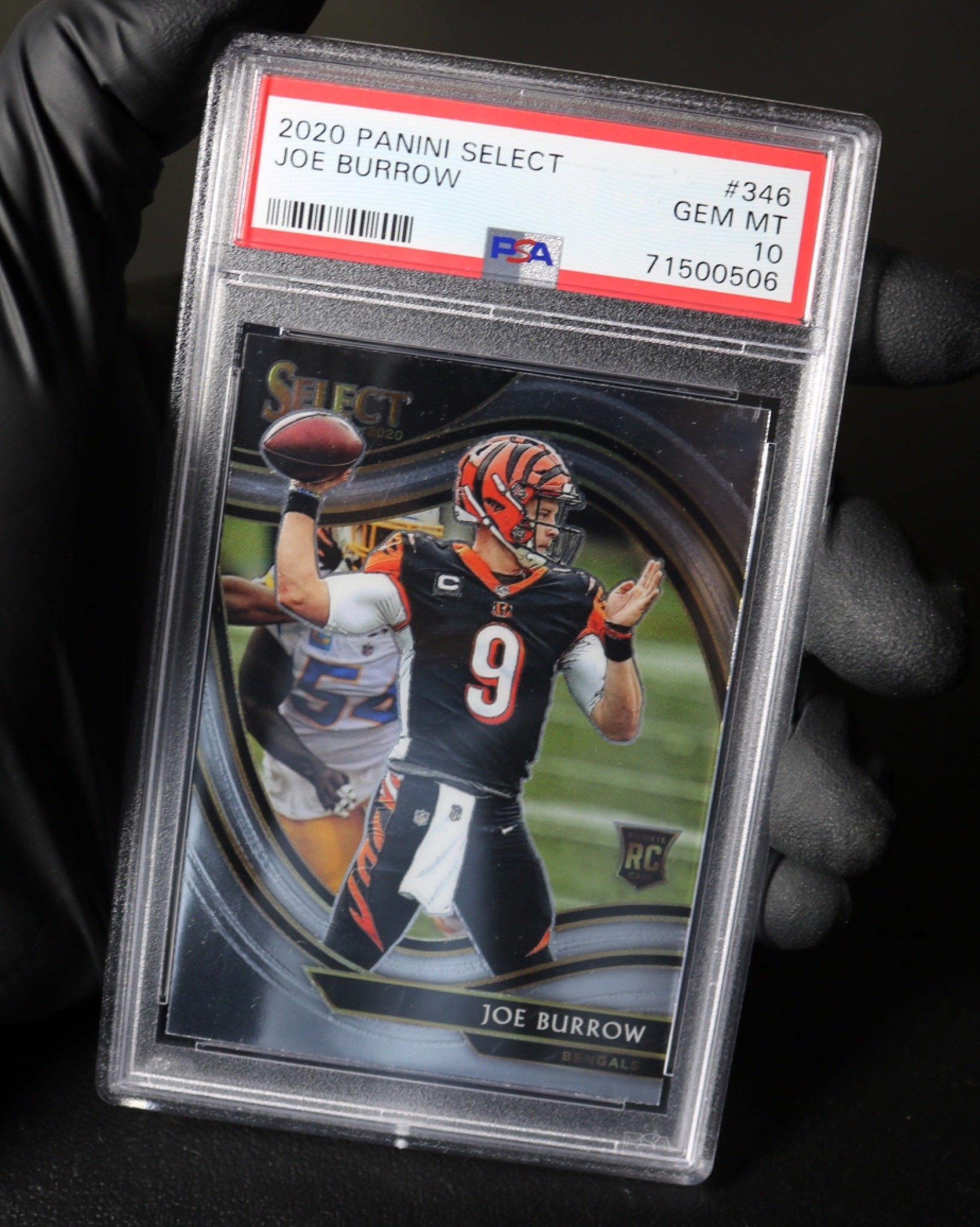 2020 Joe good Burrow Select Field Level Rookie, HGA Graded 9.5!