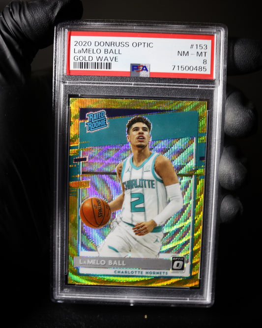 2020-21 Donruss Optic Lamelo Ball Gold Wave PSA 8 (59)